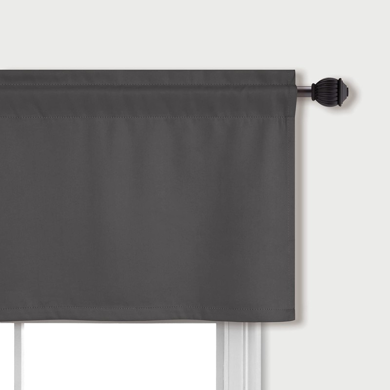 Mrs.Naturall Door Curtains for Door Window,Small Blackout Valance Curtains,Dark Grey,36
