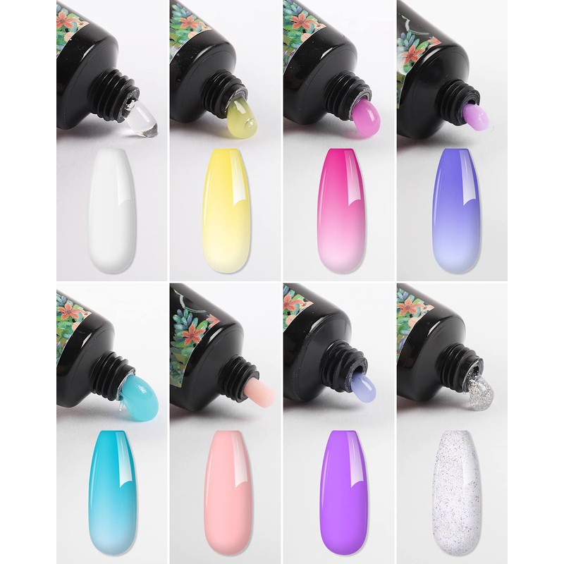 Biutee Length Gel, Polygel, Warm Discoloration, Glow Nail Gel, 0.5