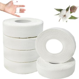 ANAMPION Zinc Oxide Tape - 1.5cm x 10m Athletic Bandage Breathable Wrist Finger Tape Easy Tear Athletic Sports Tape for Jiu Jitsu, Bouldering, Rock Climbing (White, 1.5 CM 6 Rolls)
