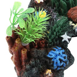 Aquarium Decoration Aquarium Ornament with Cave Colourful Resin Coral Reef Cave View Decor Hidden Caves Aquarium Decoration 13 x 8 x 9.5 cm