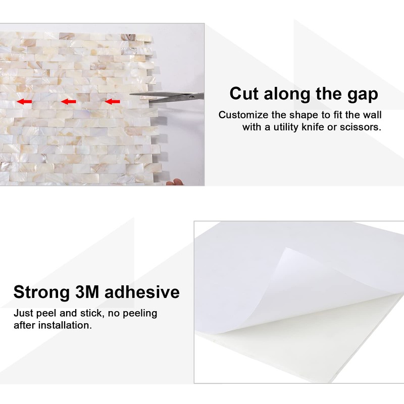 Reovatile 10 - Sheet Pearl Shells Tile Peel and Stick