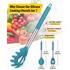 Silicone Pasta Fork and Cooking Spoon Set, Non Stick Kitchen