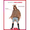 Smiffys Giraffe Party Poncho, Brown with Drawstring Bag, Party Poncho