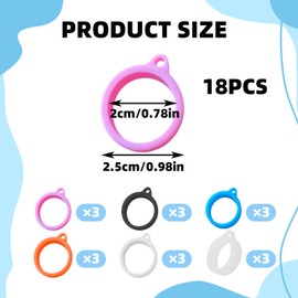 Eophmi Vape Holder Lanyard Rings,18 Pcs Vape Lanyard Rubber Rings,Adjustable Vape Lanyard Neck Holder Rings,Lanyard Pen Holder Rings for Teachers Office,Sport Shopping Vape Holder Necklace