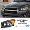 Preenex Headlights For 2009-2012 Toyota RAV4 Black Housing Headlamps Pair