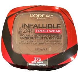 Infallible L’Oreal Paris, Infallible 24h Fresh Wear, Foundation In Powder, 375 Deep Amber