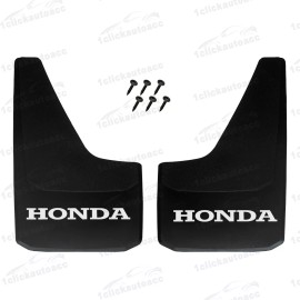 1clickautoacc Universal Mud Flaps FITS HONDA Style Splash Guards With WHITE Letters 2PCS NEW