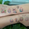 Easter Glitter Tattoo Set Children, 12 Sheets Egg Colours, Easter