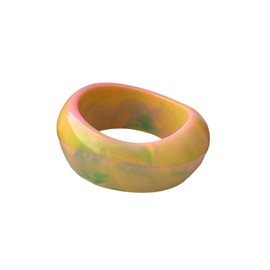 Fuqimanman2020 Chunky Acrylic Bangle for Women Colorful Irregular Geometric Resin Cuff Bracelet Wide Tortoiseshell Acetate Plate Wristband Bracelet Fashion Jewelry Gift-Macaron