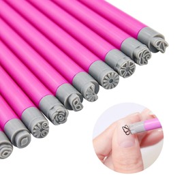 gzpynsgaoh French Romantic Nail Seal Pen Set, Nail Printing Seal, Home and Outdoor Nail DIY Tools, Nail Art Seal Pen Set, Nail Graffiti Nail Art Pointillism Tool(1 set * 10 pieces)