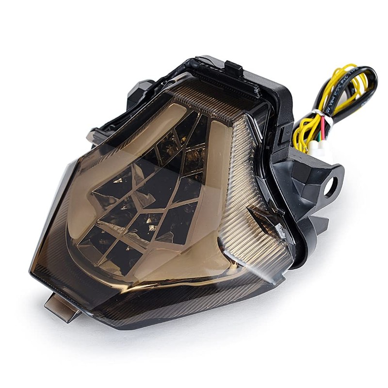 MZS Motorcycle Tail Light, LED Turn Signal Integrated Blinker Smoke
