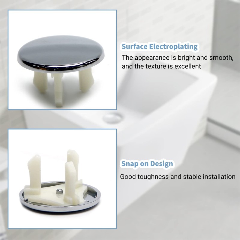 MroMax 6 Pcs Bathroom Kitchen Sink Overflow Covers Single Layer