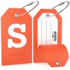 Initial Luggage Tag with Full Privacy Cover and Stainless Steel