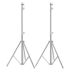 Heavy Duty Light Stand Tripod Stand for Photography, 9.19 Feet/2.8m Stainless Steel Light Tripods for Softbox, Speedlight, Strobe Light, Umbrella - Pack of 2
