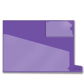Doctor Stuff - Small Bottom Tab Vinyl Outguides, Diagonal Cut Front Pocket, Top Charge Out Slip Pocket, Plastic File Folder, Letter Size 9" x 13-1/4", Purple, 25/Box