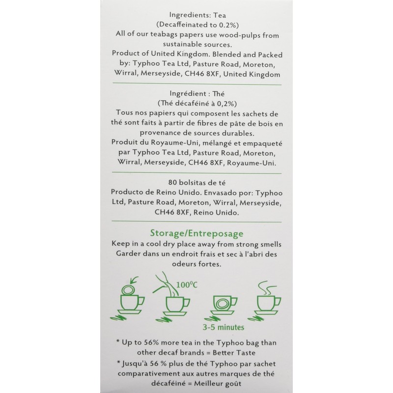 Typhoo Tea Orange Pekoe Decaf Tea, 80 Count