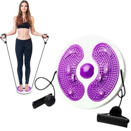 Twist Waist Disc Balance Board with Drawstring, Multifunctional Fitness Turntable, Waist Wriggling Plate, Fitness Equipment, Resistance Bands, Massage Foot Sole, Home Fitness Equipment, Aerobic
