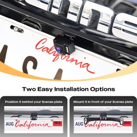 Firstnav Backup Camera Rear View Camera with 6 LED Lights, AHD 720P Night Vision Reverse Camera, License Plate Backup Cam, Wide View Angle, IP68 Waterproof, for Pickup Car Truck RV SUV