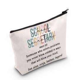 POFULL School Secretary Gift Secretary Appreciation Gift School Secretary Definition Cosmetic Bag School Staff Gift (School Secretary Bag)