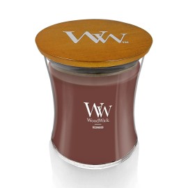 WoodWick Medium Hourglass Redwood Candle 10oz Fragranced Jar with Wooden Wick 100 Hours