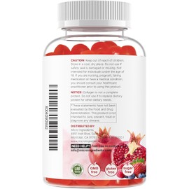 Multi Collagen Peptides Gummies Types I II III V X with Biotin Hyaluronic Acid Vitamin C Sugar Free Berry Flavor 120 Count