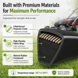 130969 532130969 Drive Belt Compatible with Husqvarna Craftsman Tractors
