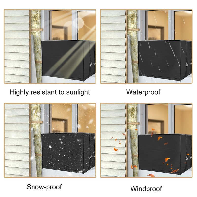 Insulated Air Conditioner Cover for Window Units, 3 Layers Waterproof