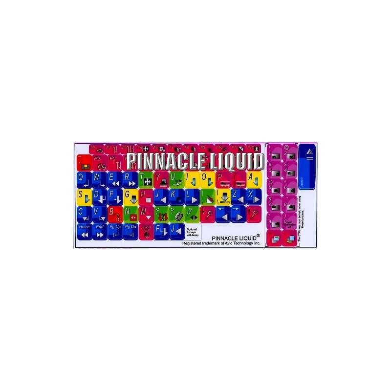NEW PINNACLE LIQUID EDITION KEYBOARD LABELS SHORTCUTS