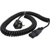 HAWA R6504 Kaltgeräte connection cable Black 3.8m coiled cable