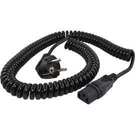 HAWA R6504 Kaltgeräte connection cable Black 3.8m coiled cable