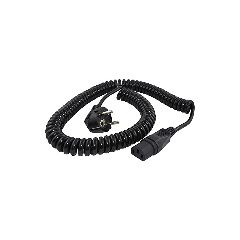 HAWA R6504 Kaltgeräte connection cable Black 3.8m coiled cable