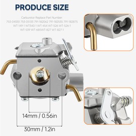 ZAMDOE 753-05133 Carburetor Compatible for Troy-Bilt TB10CS TB20CS TB20DC TB310QS TB90BC for Ryobi 600r 700r 765r 790r Grass Trimmer Rgbv3100 280r Leaf Blower Replaces 753-00 4333 791-182875 WT-827