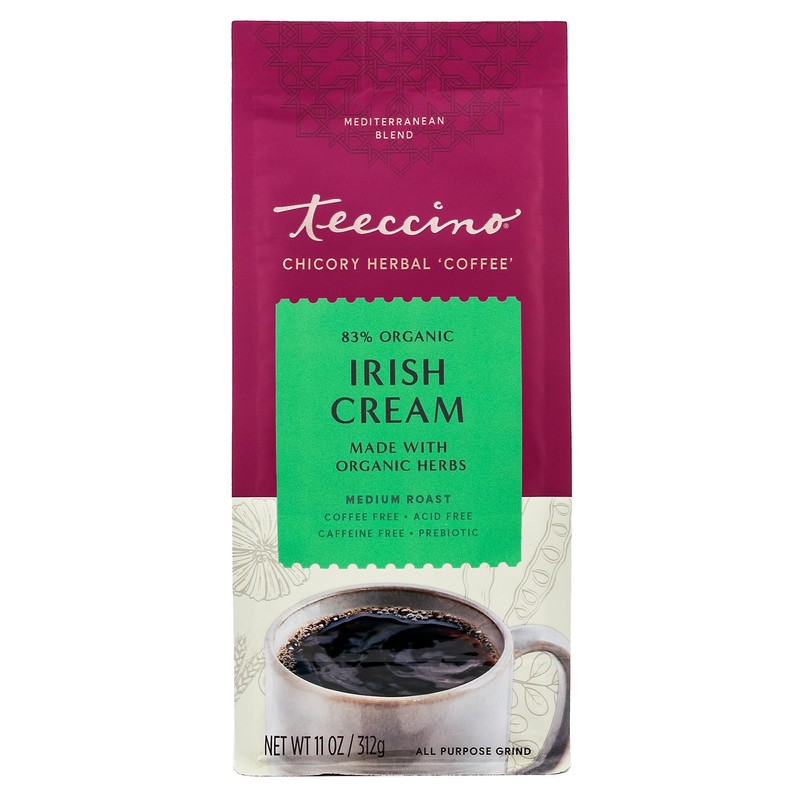 Teeccino Irish Cream Chicory Coffee Alternative - Ground Herbal Coffee