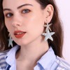 RUOFFETA Raffia Starfish Earrings, Raffia Straw Wrapped Starfish Drop Dangle