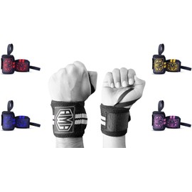 Wrist Wraps for Weightlifting – 18" Professional Grade Cotton Straps with Thumb Loop – Heavy Duty Wrist Support for Powerlifting, Bodybuilding, CrossFit, Strength Training, Gymnastics & Calisthenics (White)