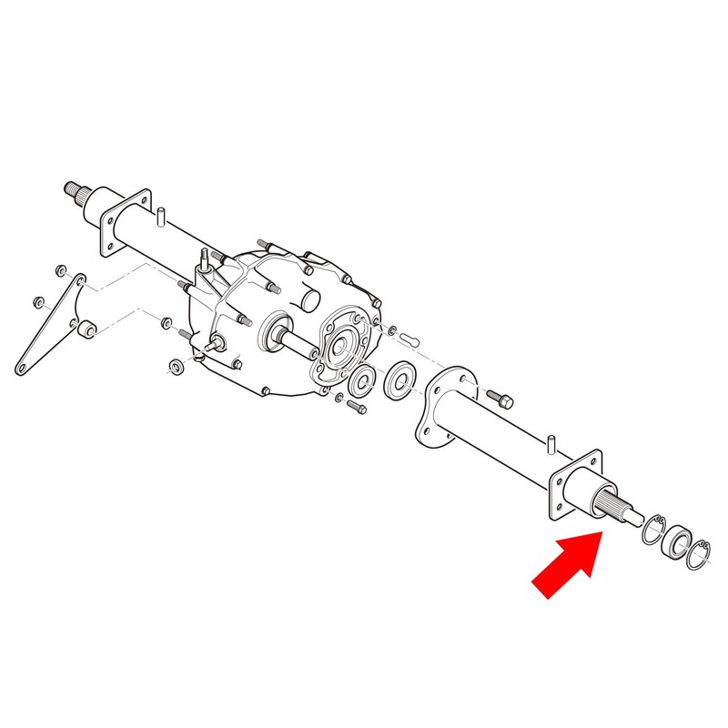 10L0L Driver Side Rear Axle Shaft for 1994.3-2009 EZGO TXT,