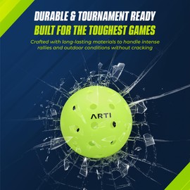 ARTI Outdoor Pickleball Balls - 2.91" Durable Ball Made of Linear Low-Density Polyethylene for Ultimate Performance - Addition to Your Pickleball Set - 3 Pack - ARTI40 - Green (Green)