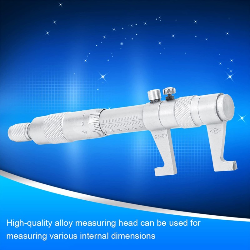 ViaGasaFamido Stainless Steel Internal Micrometer, 25-50mm/50-75mm, High Precision Measuring Tool