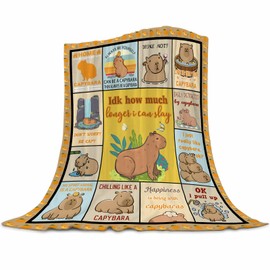 Gaakvrr Cute Capybara Blanket, Capybara Blankets Throw Flannel Bed Throw Cozy Lightweight Plush Gifts for Kids Boys Girls Sofa Couch Bedroom All Season, Home Decor 100x130cm(40x50 Inch)