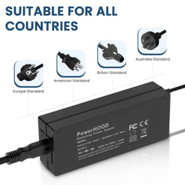 PowerHOOD 12V AC/DC Adapter Compatible with Roland FP-30X FP-60X FP-60X-WH FP30X BK WH FP60X FP60X-WH 88 Keys Digital Piano Keyboard Power Supply Cord Battery Charger