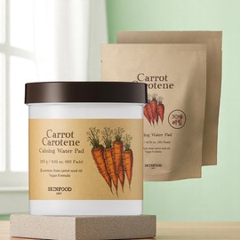 Skinfood Carrot Pad Carrot Carotene Calming Water Pad + Refill 60 Premium Edition / 스킨푸드 당근패드 캐롯 카로틴 카밍워터 패드+ 리필60 프리미엄에디션