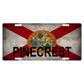 Fast Service Designs Florida State Flag License Floridian Plate Metal Sunshine State Pinecrest
