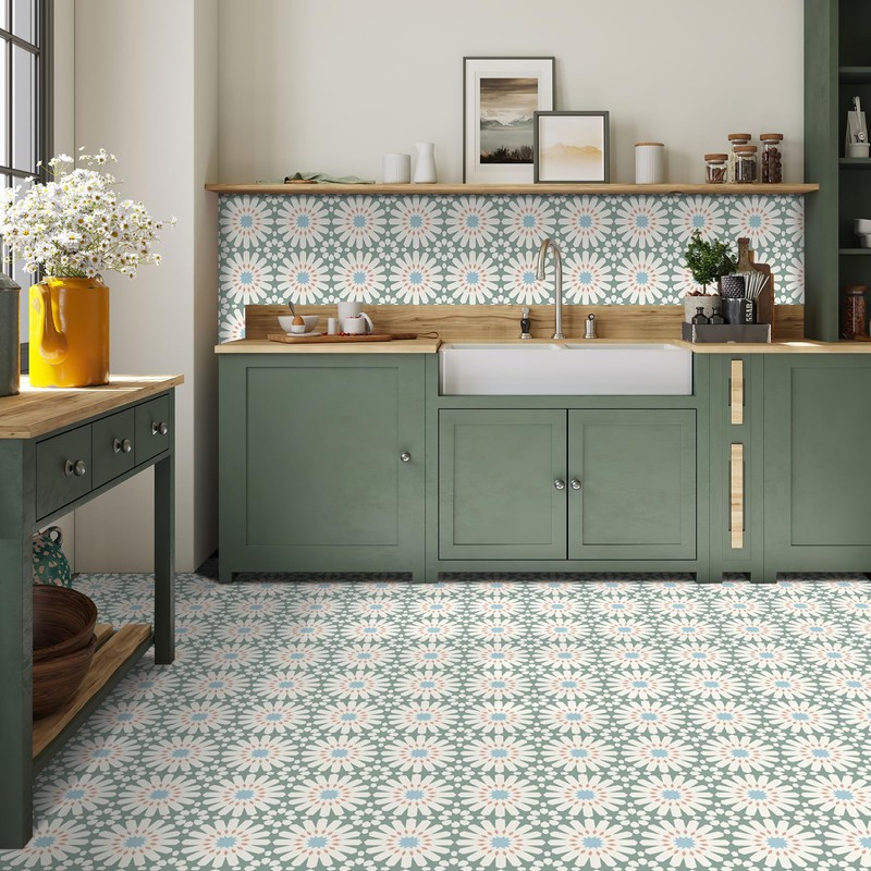 MORCART Peel and Stick Floor Tile - 20 PCS, 7.87"