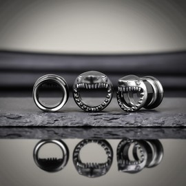 COOEAR Stainless Steel Tunnels, Shark design Earring Plugs, Screw Back Gauges for Ears 1/2".