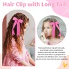 NCMAMA 2PCS Pink Bows for Girls Grosgrain Ribbon Alligator Hair