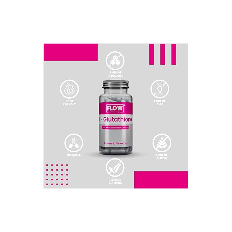 FLOW Glutatión 500 mgPaquete 3 piezasSuplemento AlimenticioMejor precio, más días