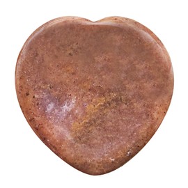 Fekuar Natural Strawberry Quartz Crystal Thumb Worry Stone, Hand Carved Healing Crystal Heart Shaped Stone for Anxiety Stress Relief Meditation