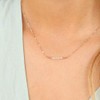 Tiny Sparkling Crystal Quartz Faceted Bead Bar Necklace in 14k