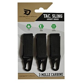 Outdoor Tactical Molle Carabiner Nylon Webbing Multifunctional Carabiner Eagle Hook Pack of 3 (Black)