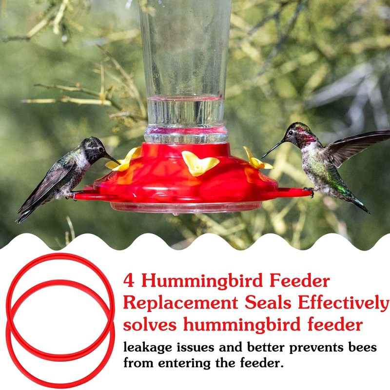 4 Pack Hummingbird Feeder Base Seal Ring, Hummingbird Feeder Replacement